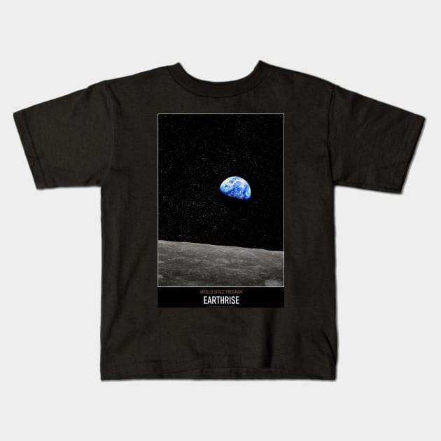 High Resolution Astronomy Earthrise Kids T-Shirt by tiokvadrat